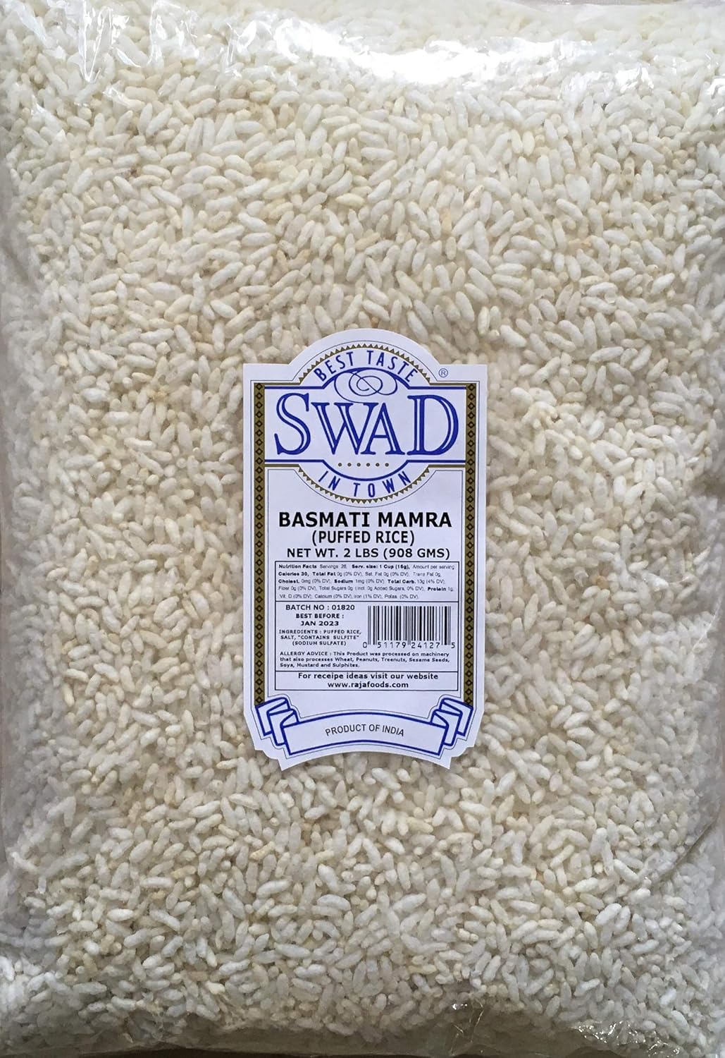 Swad Basmati Mamra (Puffed Rice) - 2 Pound/908 Grams