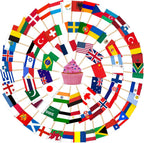 AhfuLife Different Countries Toothpick Flag, 100 Pcs Mini Flags on Sticks for 2026 World Cup, Flag Cupcake Toppers for Olympics Party Decorations, International Toothpick Flags Cocktail Picks