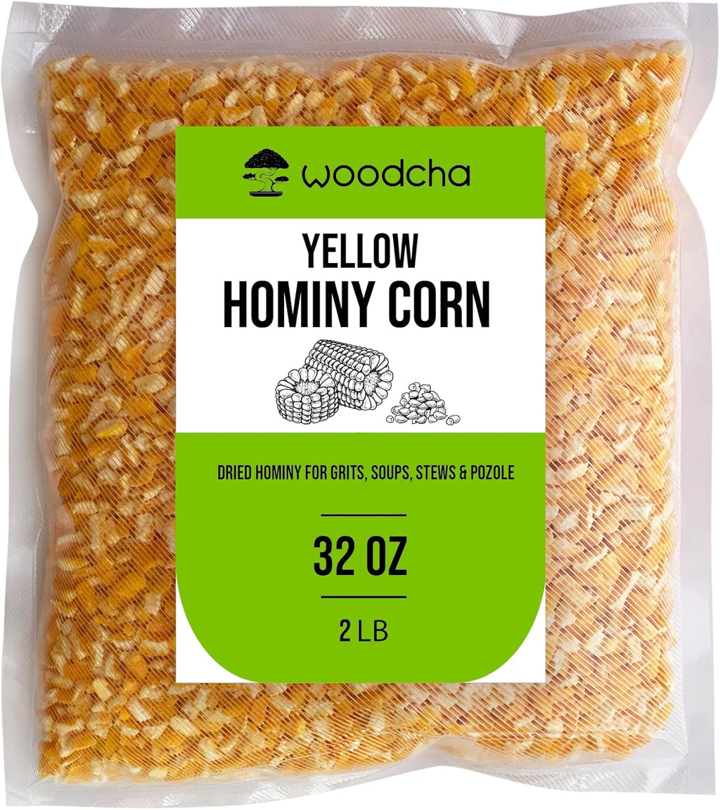Dried Yellow Hominy Corn, Split Hominy for Pozole, Grits, Soups – Authentic Southern & Mexican Recipes – Non-GMO, Gluten-Free, 32 oz