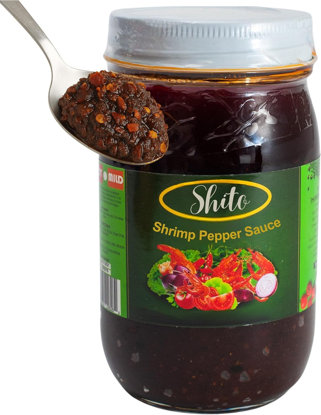 Special Shito | Shrimp Sauce Hot Sauce | Ghana Shito |Premium Blend of Shrimp | Fish Powder |Spices & Hot Dried Pepper (16oz Mild)