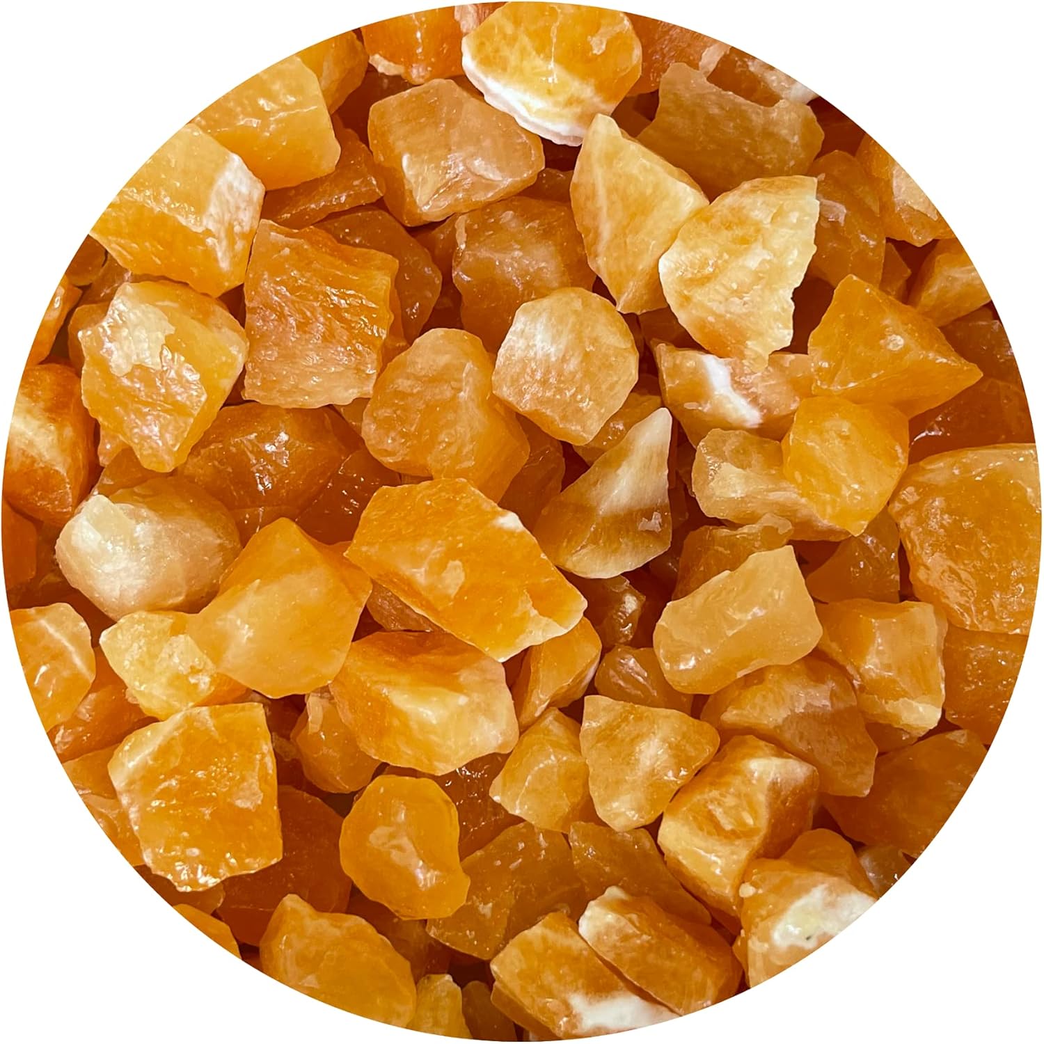 GAF TREASURES Wholesale Calcite Rough Natural Stones Small, Raw Calcite Crystals (Orange Calcite, 0.5 Pound)