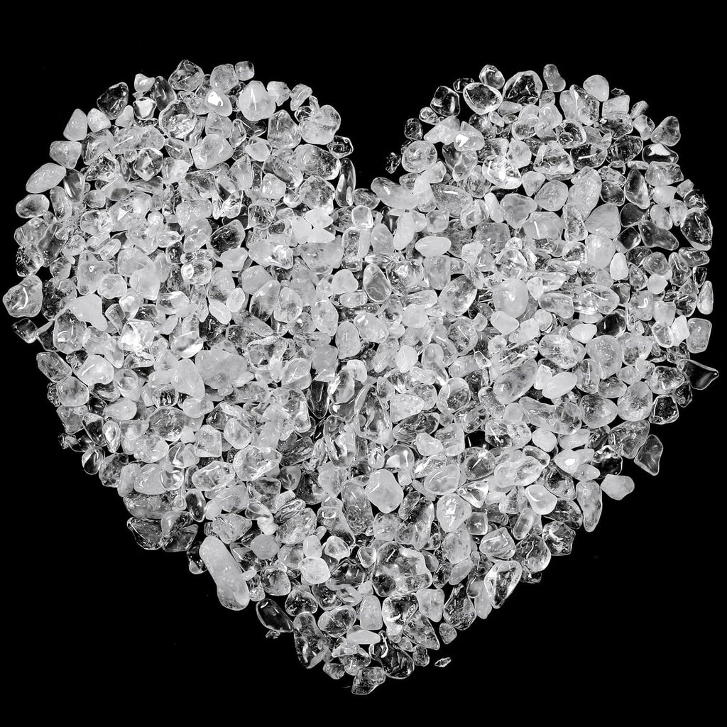 Landical 5 Lbs Clear Quartz Crystal Chip Bulk Small Crystal Stone Tumbled Gravel Natural Rock Quartz Crushed Stone for Crafts Fish Tank Aquarium Vases Filler Decor Reiki Energy Balancing(White)