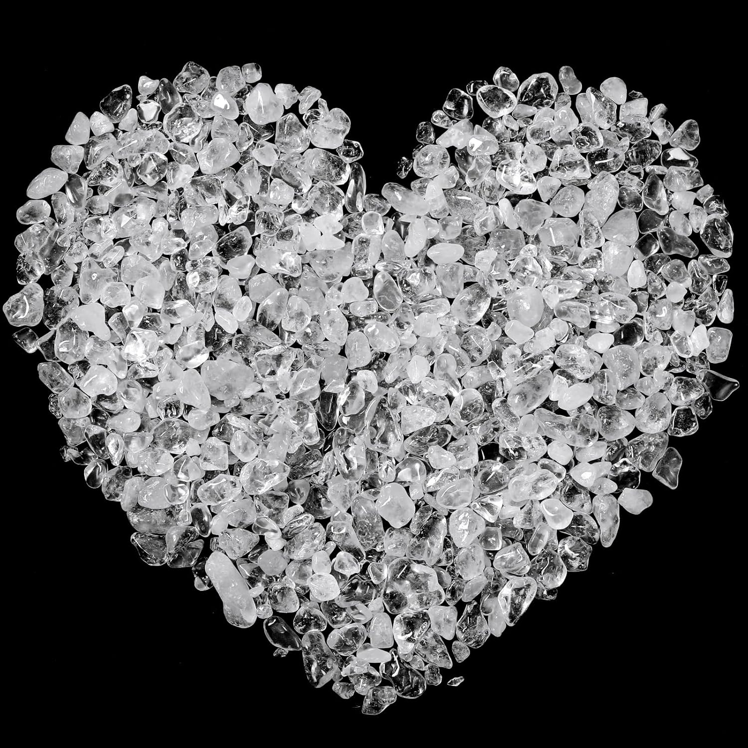 Landical 5 Lbs Clear Quartz Crystal Chip Bulk Small Crystal Stone Tumbled Gravel Natural Rock Quartz Crushed Stone for Crafts Fish Tank Aquarium Vases Filler Decor Reiki Energy Balancing(White)