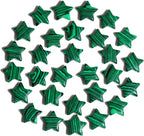 QINJIEJIE 20PCS Malachite Star Crystals Healing Stones Mini Crystal Cute Polished Pocket Stone Thumb Star Gemstones Set Bulk Wholesale Reiki Energy Balancing Star Decor Christmas Day Gifts for Women