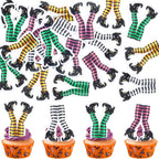 40 Pcs Edible Halloween Cupcake Toppers Edible Witch Cupcake Topper Witch Cake Decors Halloween Party Cake Decoration Supplies