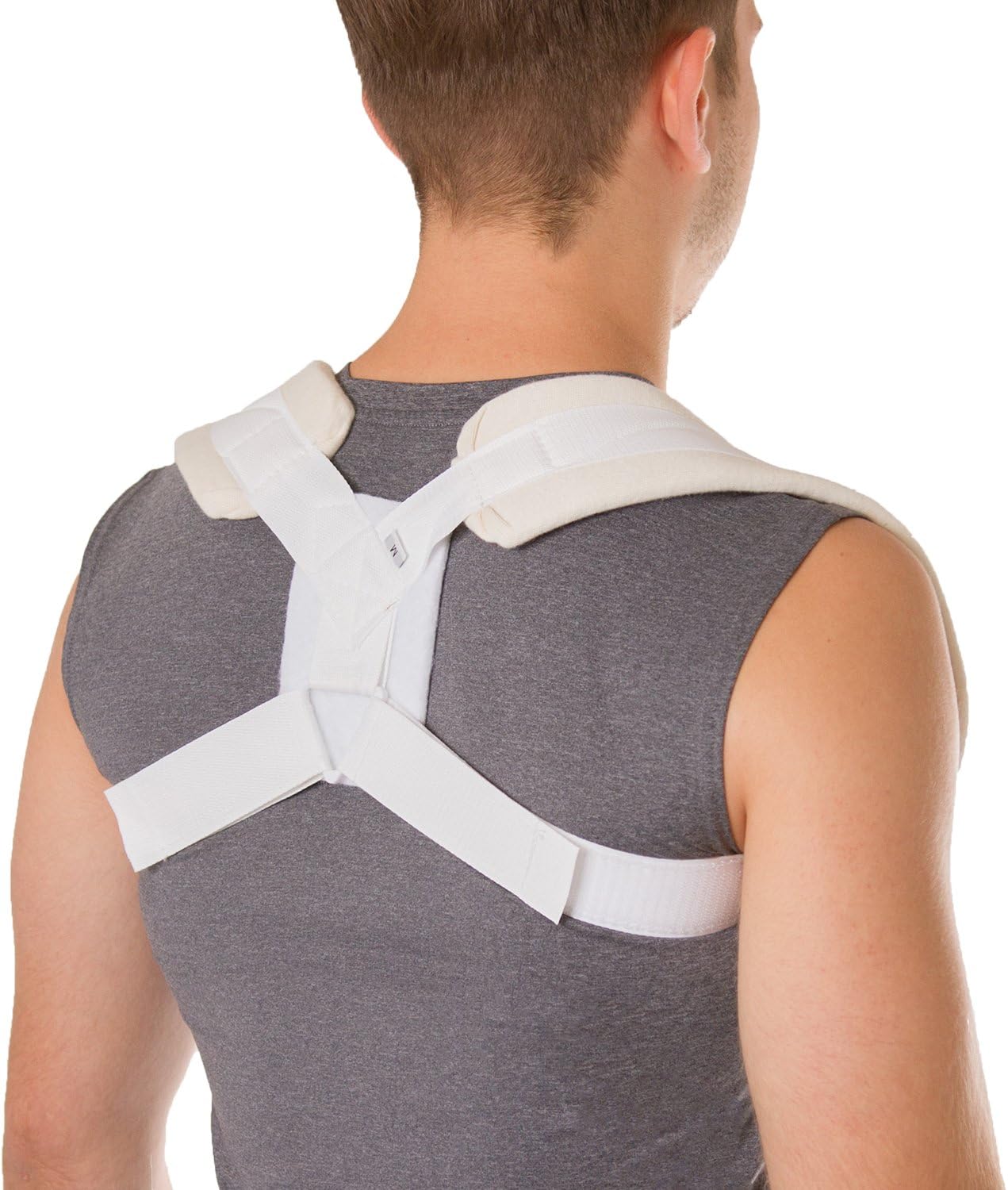 BraceAbility Clavicle Support Brace - XL Figure 8 Upper Back Brace Posture Corrector for Women and Men, Shoulder Straightener, Kyphosis Relief, Sling for Injuries and Fractures (Extra Large)