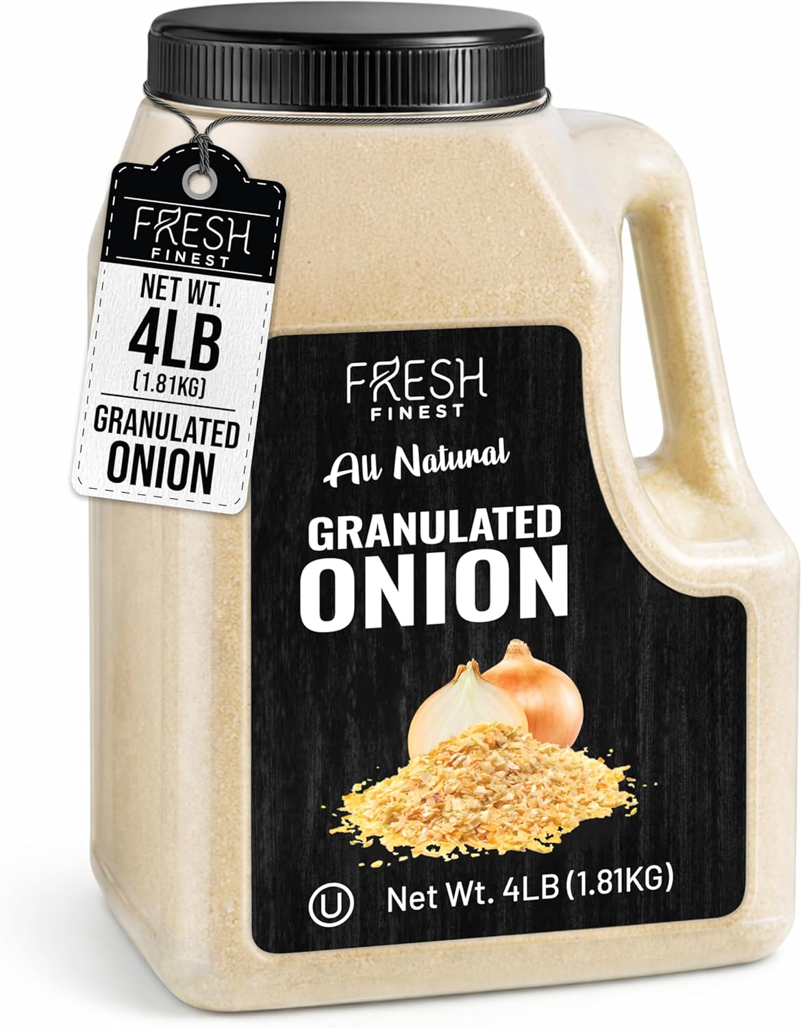 Fresh Finest Bulk Granulated Onion 4 LB - Premium Onion Powder - All-Natural, Non-GMO, Gluten-Free, Kosher - Perfect for Cooking, Seasoning, and Enhancing Flavors