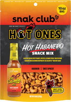 Snak Club x Hot Ones Hot Habanero Snack Mix, Spicy Snacks with Peanuts, Pretzels, Sesame Sticks, Toasted Corn & Cashews, Inspired by Hot Ones Hot Sauce, 10 oz Bag