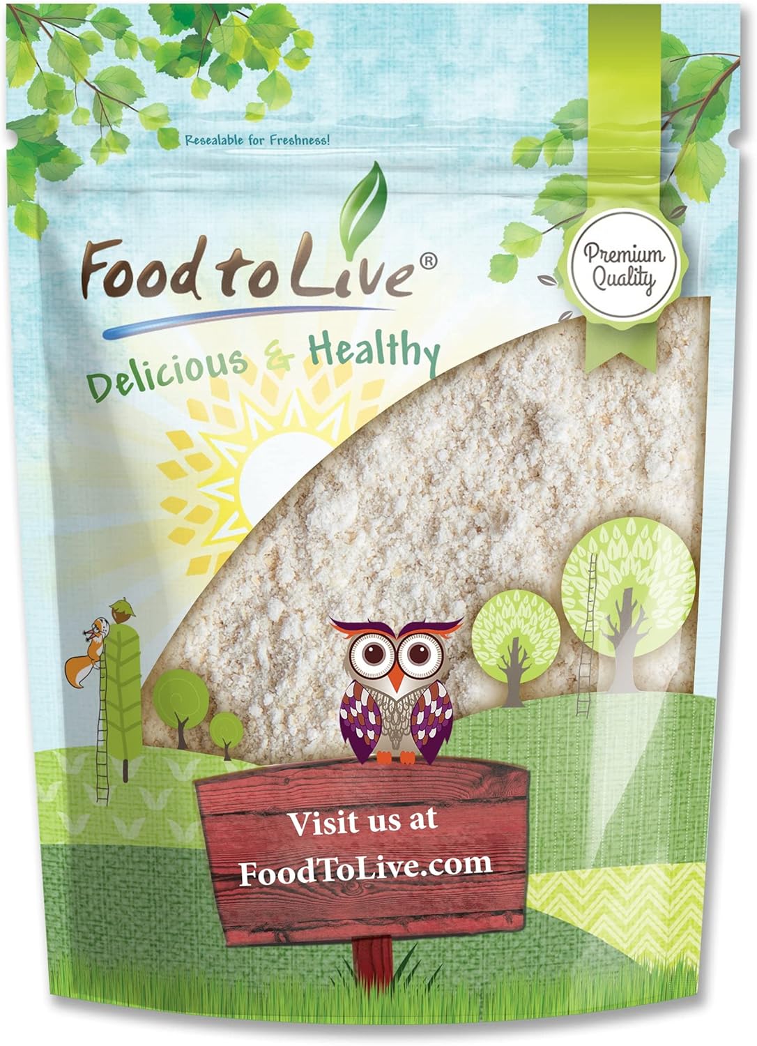 Food to Live Whole Grain Oat Flour – Finely Ground from Whole Grain Oat Groats, Vegan. Rich in Fiber, Protein. Perfect for Flour Blends. Great for Baking Muffins, Fluffy Cakes, Bread, and Pancakes