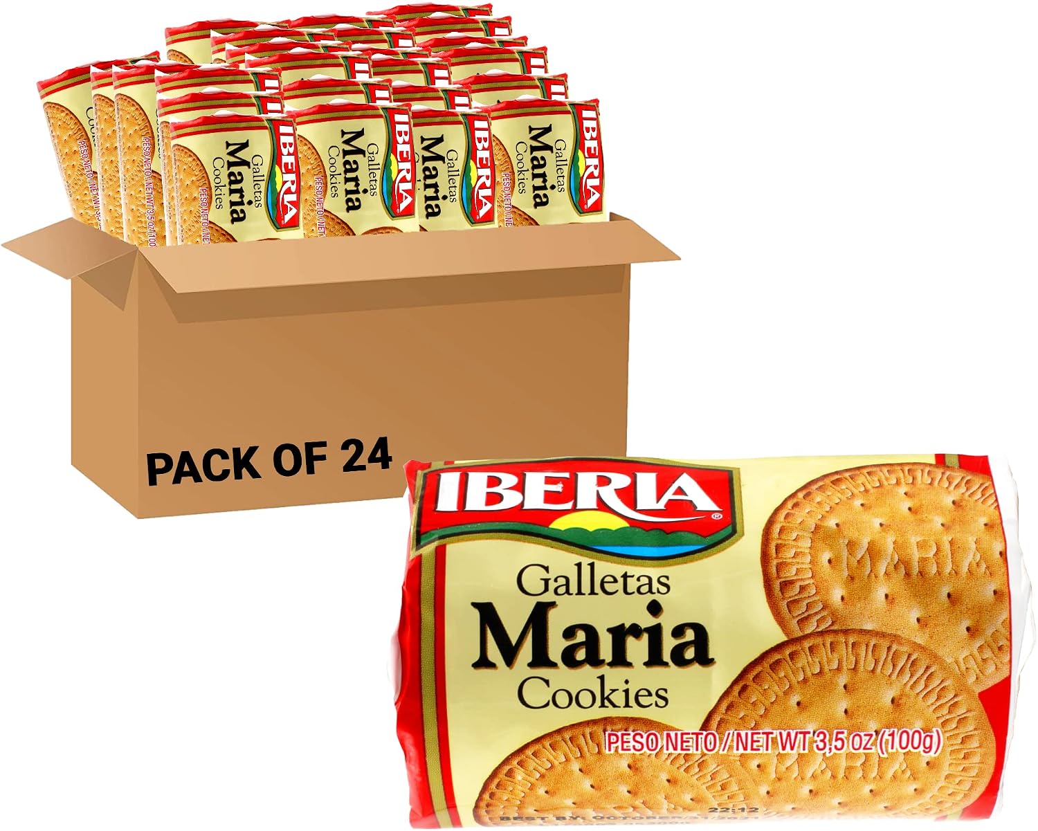 Iberia Maria Cookies, 3.5 oz (Pack of 24)