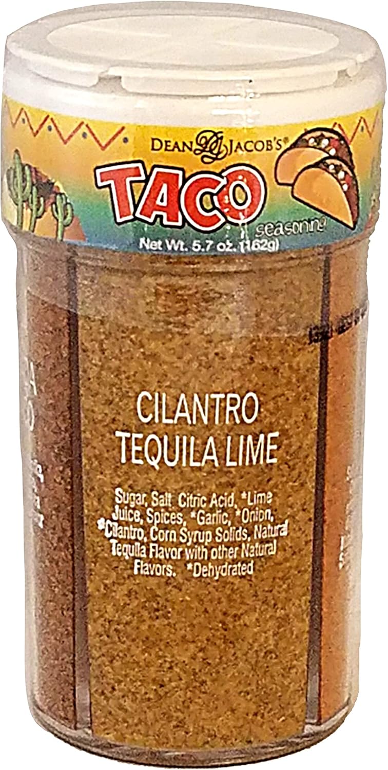 Four Taco Seasoning Blends in one jar by Dean Jacobs - Flavors: Cilantro Tequila Live, Street Corn, Hatch Chile Verde, and Carne Asada Street Taco - Different Taco recipes need different tastes