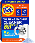 Washing Machine Cleaner by Tide, Washer Machine Cleaner with Oxi for Front and Top Loader Washer Machines, Deep Cleaning Residue & Odor Eliminator, 5 Month Supply (Packaging May Vary)
