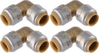 SharkBite Max 1/2 Inch 90 Degree Elbow, Pack of 4, Push to Connect Brass Plumbing Fitting, PEX Pipe, Copper, CPVC, PE-RT, HDPE, UR248A4