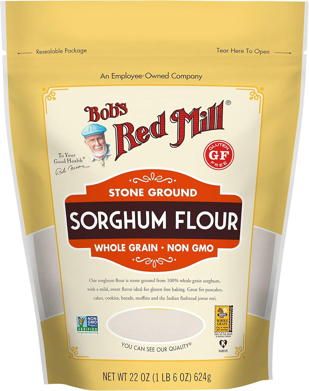 Bob's Red Mill Sorghum Flour, 22oz (Pack of 1) - Whole Grain, Vegan, Kosher