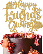 Happy Friends Giving Cake Topper, Funny Thanksgiving Turkey Cake Décor, Fall Thankful Friendsgiving Party Decorations Supplies