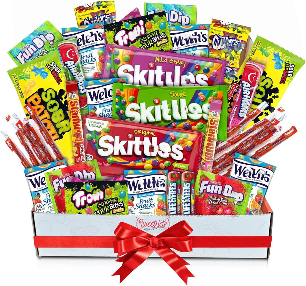 Assorted Candy Box - 41 Piece Gift Basket - Treat Boxes for College Students, Office & Family - Ultimate Birthday Gifts for Men, Women & Teens - Candy Box Gift Set