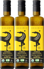Terra Delyssa First Cold Pressed Organic Extra Virgin Olive Oil, Single Sourced, 500 ML (17 fl. oz) Dark Glass Bottle - 3 Pack, Non-GMO, Naturally Rich in Antioxidants and Polyphenols