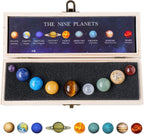 Nine Planets Solar System Model Crystal Ball - Natural Crystal Gemstone Marble Space Home Desk Decoration - Creative Gifts