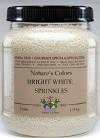 India Tree Nature's Colors Bright White Sprinkles - 2.9 lb Bulk | Natural, Non-GMO, Vegan, Top 9 Allergen-Free
