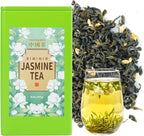 Choteaweis Chinese Jasmine Green Tea Loose Leaf Pure Leaves in Iron Can Green Tea | 100% Natural with No Artificial Additives | 7.05 Ounce (200g)