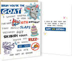 10th Birthday Card Gifts for Boys Girls Son Daughter, 10 Year Old Birthday Decorations for Nephew Niece, Teenagers with Gen Z Slang Meme-Inspired Design
