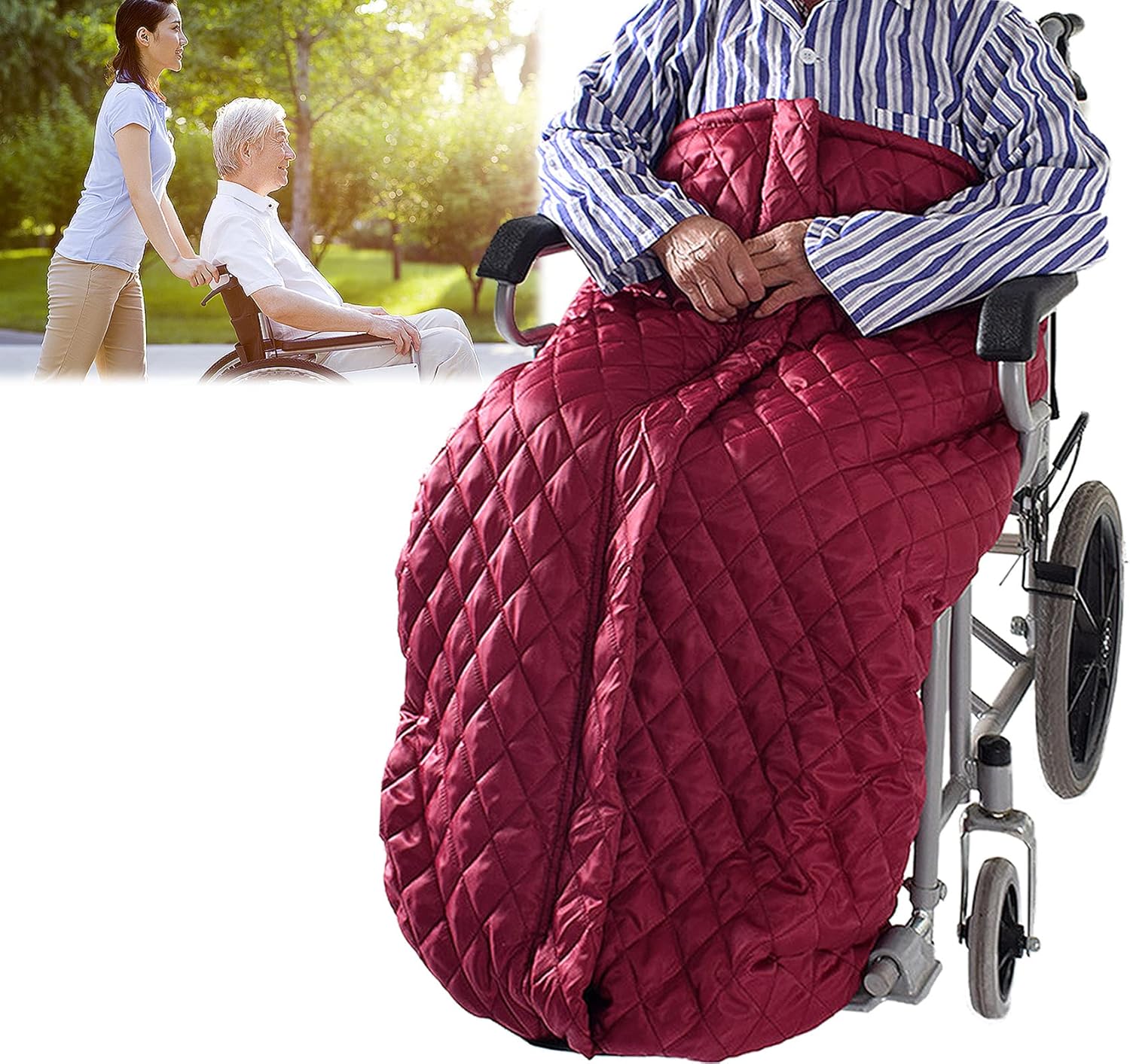 Waterproof Wheelchair Blanket Cover, Winter Windproof Wheelchair Blanket Warmer Cover for Legs/feet, Wheelchair Leg Covers for Wheelchair Users to Go Out