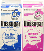 Concession Essentials Cotton Candy Floss Sugar -2pk- Blue Raspberry and Pink Vanilla Flavor One of Each (3.25lb Total)
