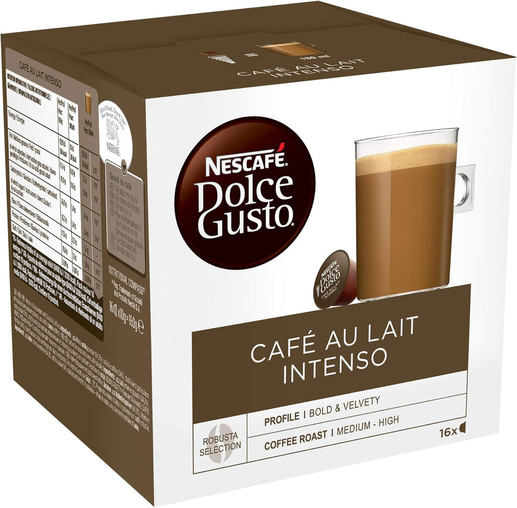 Nescafé Dolce Gusto Café Au Lait Intenso Coffee Pods, 16 count (Pack of 1)