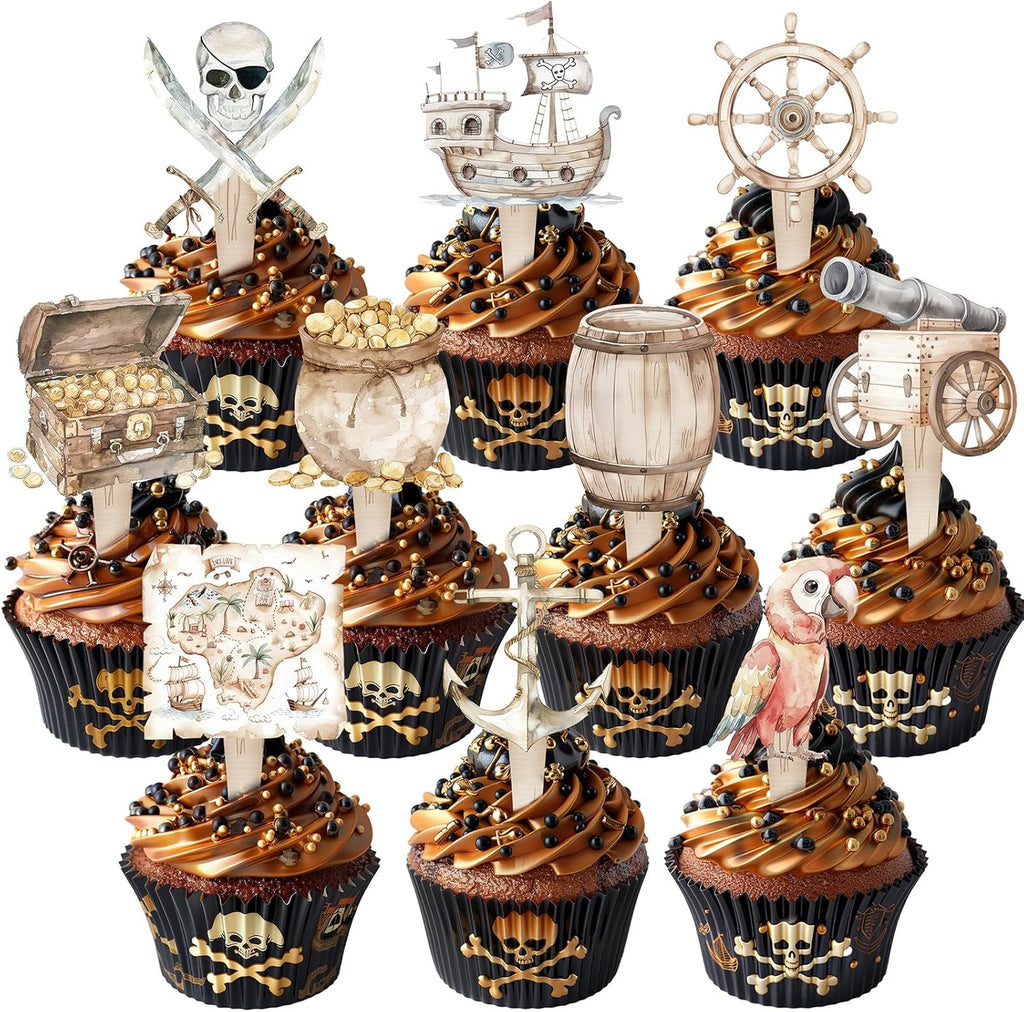 40 PCS Pirate Cupcake Toppers