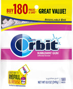 ORBIT Gum Bubblemint Sugar Free Chewing Gum Refill Bulk Pack, 180 Ct Bag