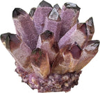 Crystal Cluster Electroplate Natural Quartz Mineral Specimen for Home Decor,Reiki Healing, February Birthstone Gift (Amethyst)