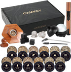 23Pcs Whiskey Cocktail Smoker Kit with Torch, 6 Flavors 12 Packs Wood Chips, Ice Ball Mold, Old Fashioned Drink Smoker, Bourbon Whiskey Gifts for Men, Husband, Dad, Him (No Butane)