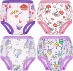 MooMoo Baby Cotton Potty Training Underwear 4 Packs Absorbent Reusable Training Pants for Girls 5T