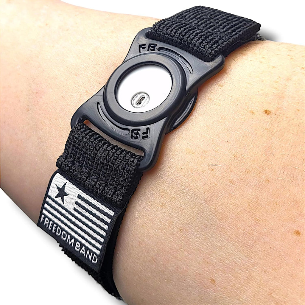 6-26" Inch Freedom Band for Freestyle Libre 3 : Transmitter Protection Sensor Cover Arm & Leg Band -No More Adhesive Patch Tapes (Black, 6-26")