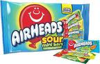 Airheads Sour Mini Candy Bars, Taffy Candy Assorted Bag, Individually Wrapped Candy, Three Assorted Flavors, 12 Oz Bag