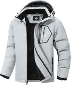 Men's Waterproof and Windproof Ski Jacket, Winter Raincoat with Multiple Pockets, Suitable for Out