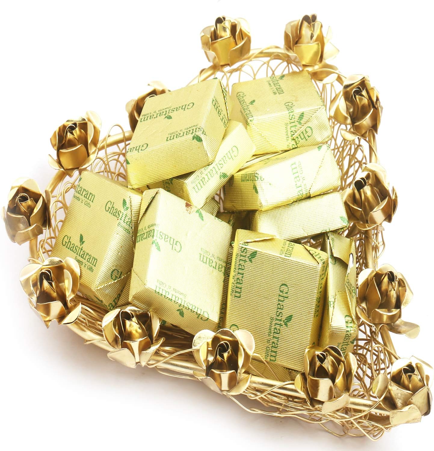 Ghasitaram Gifts Diwali Gifts Diwali Sugarfree Chocolates - Mesh Heart Sugarfree Chocolates Tray