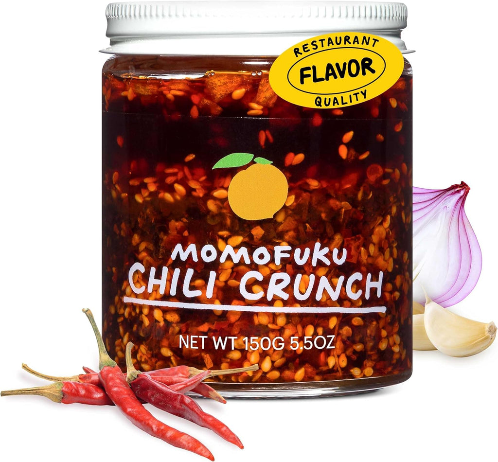 Momofuku Chili Crunch by David Chang, (5.5 Ounces), Chili Oil with Crunchy Garlic and Shallots, Spicy Chili Crisp
