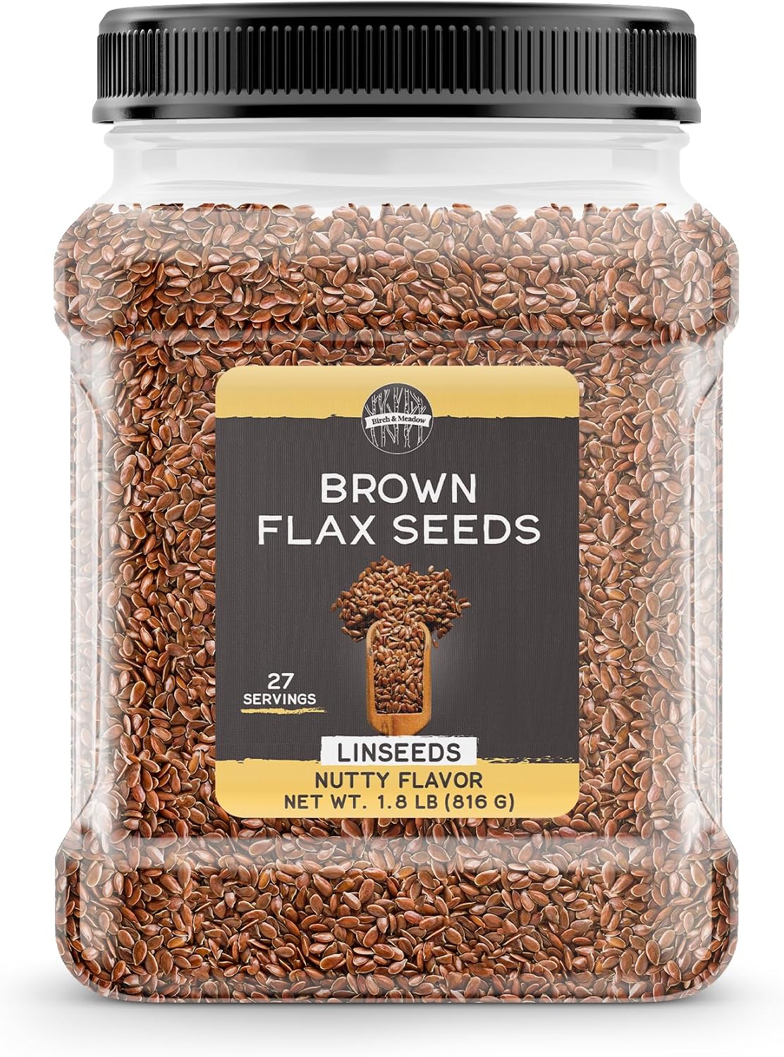 Birch & Meadow Brown Flax Seeds, 1.8 lb, Nutty Flavor, Linseeds
