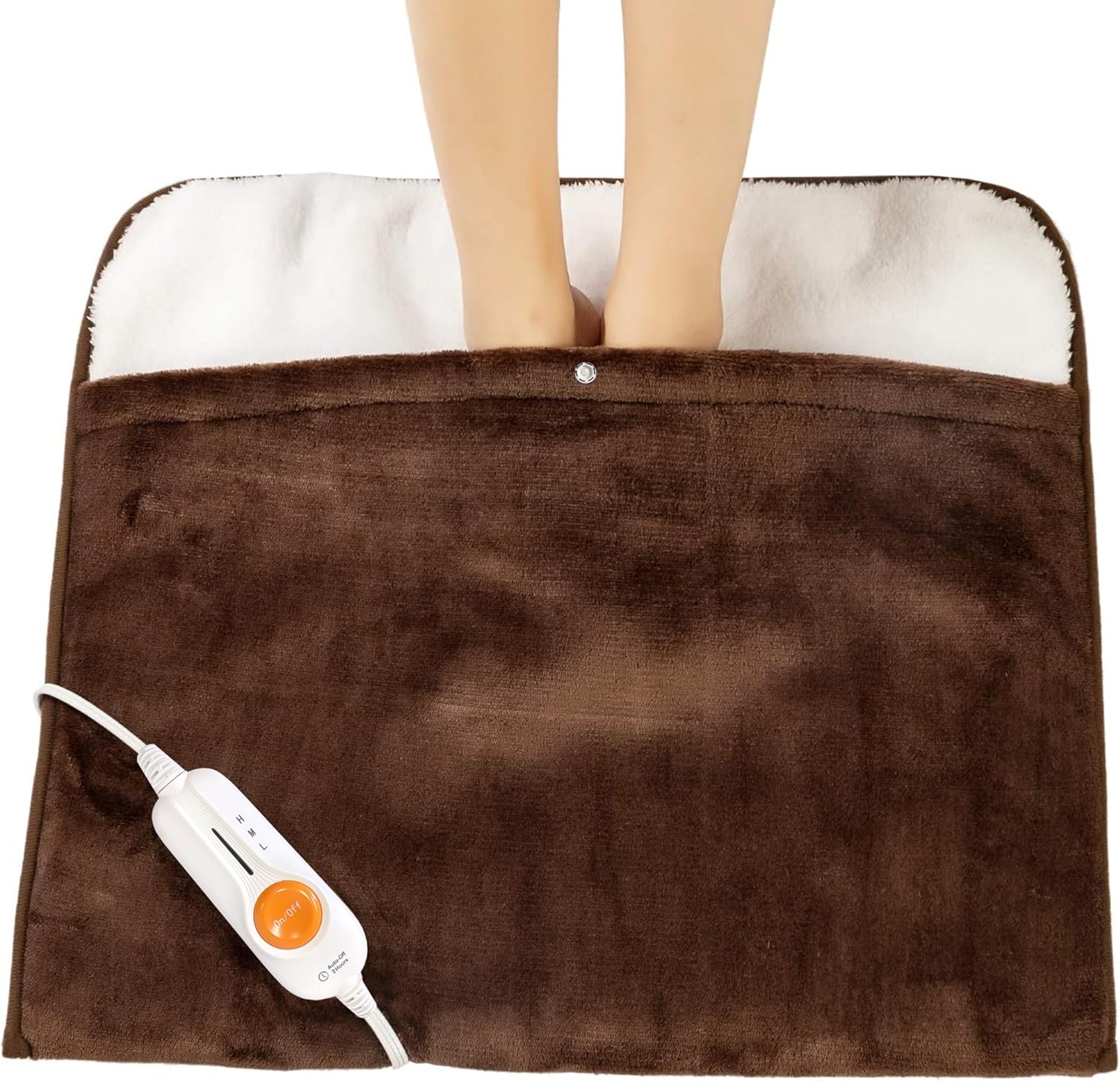Gintao Electric Heated Foot Warmers for Men and Women,Foot Heating Pad Electric with Fast Heating Technology,Heating Pad Feet Warmer Auto Shut Off with 3 Temperature Setting,22×20 inches,Brown