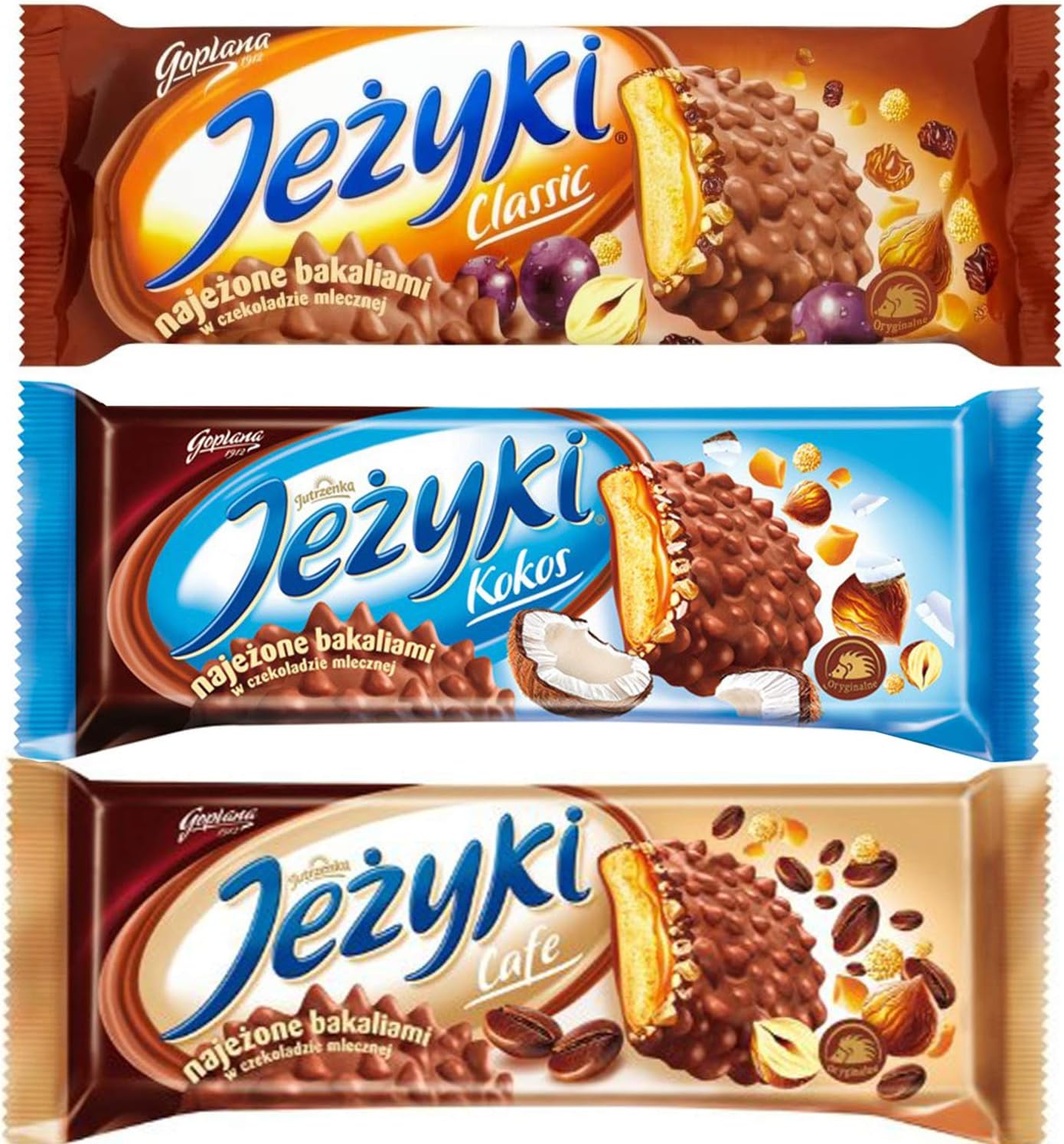 JUTRZENKA JEZYKI VARIETY MIX CLASSIC COCONUT CAFE 140G/4.9OZ. 3PACK