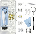 25 Pairs Eye Glasses Nose Pads, Silicone Screw-in Nose Pad Eye Glasses Repair Kit with Screws Screwdriver Tweezers Cleaning Cloth