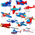 Airplane Cupcake Topper Plane Birthday Party Supplies, Airplane Aircraft Cupcake Toppers for Kids Plane Theme Party Baby SHower Favor Supplies SET of 24