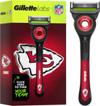 Gillette Labs Special NFL Chiefs Edition Shaving Razor for Men - 1 Handle, 4 Razor Blade Refills & Magnetic Stand, GilletteLabs with Exfoliating Bar