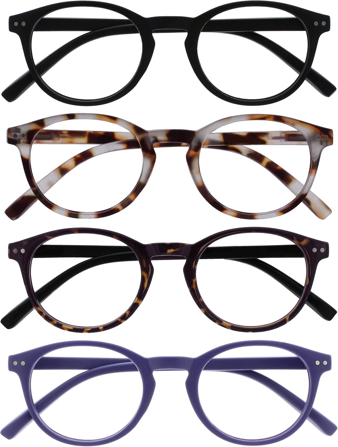 OPULIZE Zen Reading Glasses Cool Round Frame Spring Hinges Scratch Resistant Mens Womens
