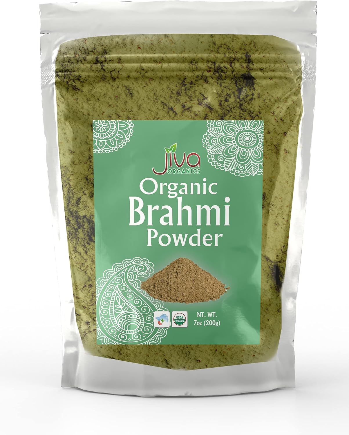 Jiva Organic Brahmi Powder 7 Oz (200g) | Natural Hair - Non-GMO - Bacopa Monnieri powder