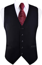 GUSLESON Men's V-Neck Suit Vests Solid Color Formal Slim Fit Business Dress Vest Waistcoat