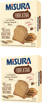 Misura : Whole Wheat Fibrextra Italian Toast 40 count - 11.29 Oz (320g) Pack of 2