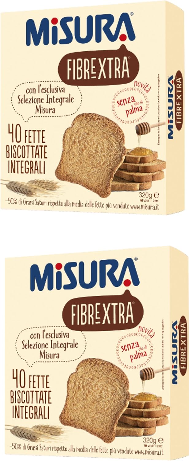 Misura : Whole Wheat Fibrextra Italian Toast 40 count - 11.29 Oz (320g) Pack of 2