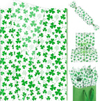 Linbystore 60 Sheets Green St. Patrick's Day Tissue Paper, Watercolor Shamrock Printed Tissue Paper for St. Patrick's Day Themed Birthday Wedding Baby Shower DIY Craft